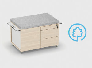 Kontener biurowy, pomocnik dwustronny ze zdrowych materiałów Health to Office